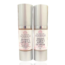 Load image into Gallery viewer, Let&#39;s Get Glowing! Organic Vitamin C Serum + Vitamin C Eye Cream