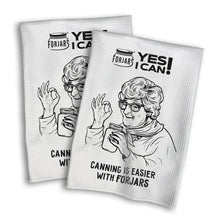 Load image into Gallery viewer, Waffle Towels – White with Printed Patterns (2-Pack)