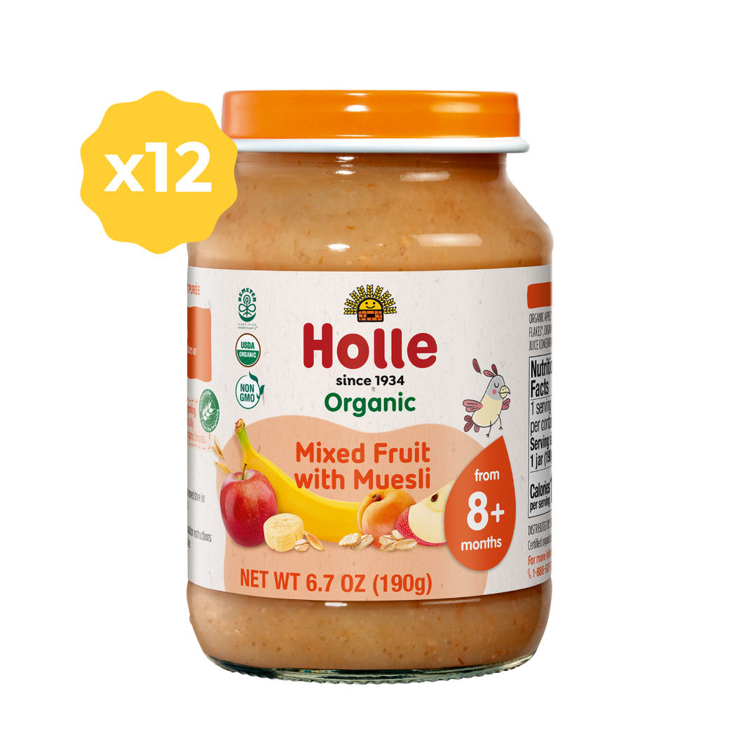 Holle Organic Baby Food Jar - Mixed Fruit with Muesli - 12 Jars