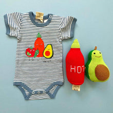 Load image into Gallery viewer, Organic Baby Gift Set, Food Onesie &amp; Rattle by Estella