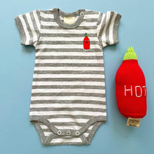 Load image into Gallery viewer, Organic Baby Gift Set, Food Onesie &amp; Rattle by Estella