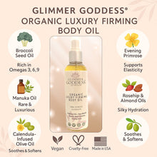 Load image into Gallery viewer, Organic Luxury Firming Body Oil – Hydrating Glow with Evening Primrose and Rosehip Oil 4 oz.