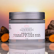 Load image into Gallery viewer, Organic Glow Up Tumeric Vitamin C &amp; E Brightening Face Mask - 2 oz.