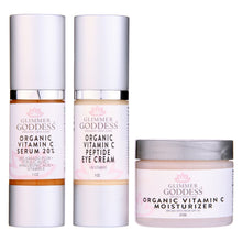 Load image into Gallery viewer, Organic Vitamin C Brighter Skin 3 Step Anti Aging Kit
