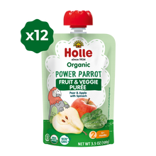 Load image into Gallery viewer, Holle Baby Food Pouches - Organic Fruit &amp; Veggie Puree - Power Parrot