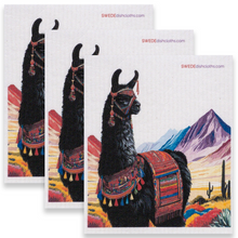 Load image into Gallery viewer, Eco-Friendly Swedish Dishcloths - Black Llama Set of 3 (Paper Towel Replacements)