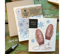 Load image into Gallery viewer, Smitten Mitten Vintage Etching Greeting Clard