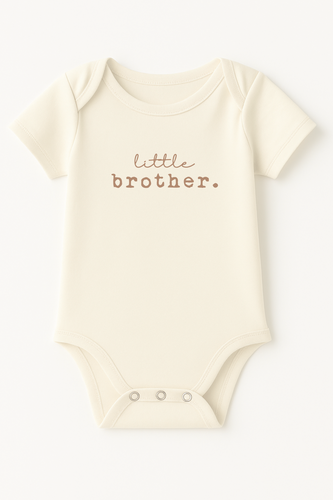 Little Brother Clay Organic Cotton Baby Bodysuit Short Sleeve