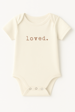 Load image into Gallery viewer, Loved. Clay Organic Cotton Baby Bodysuit Short Sleeve
